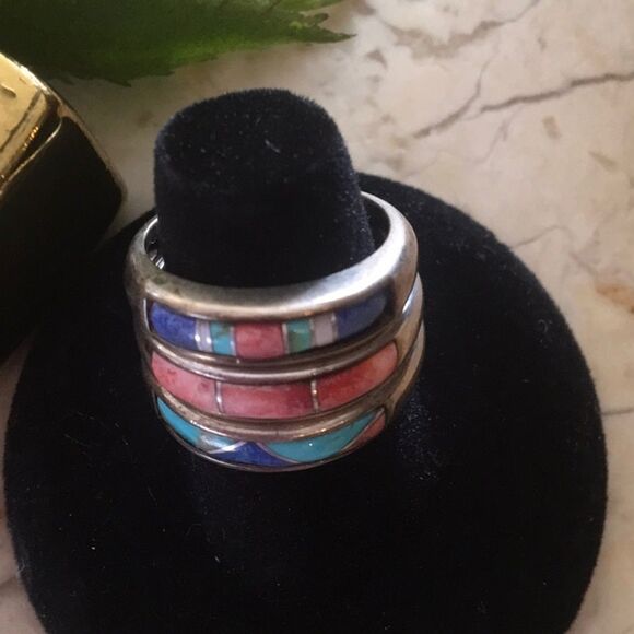 Southwest Silver & Gem Ring - Picture 6 of 6